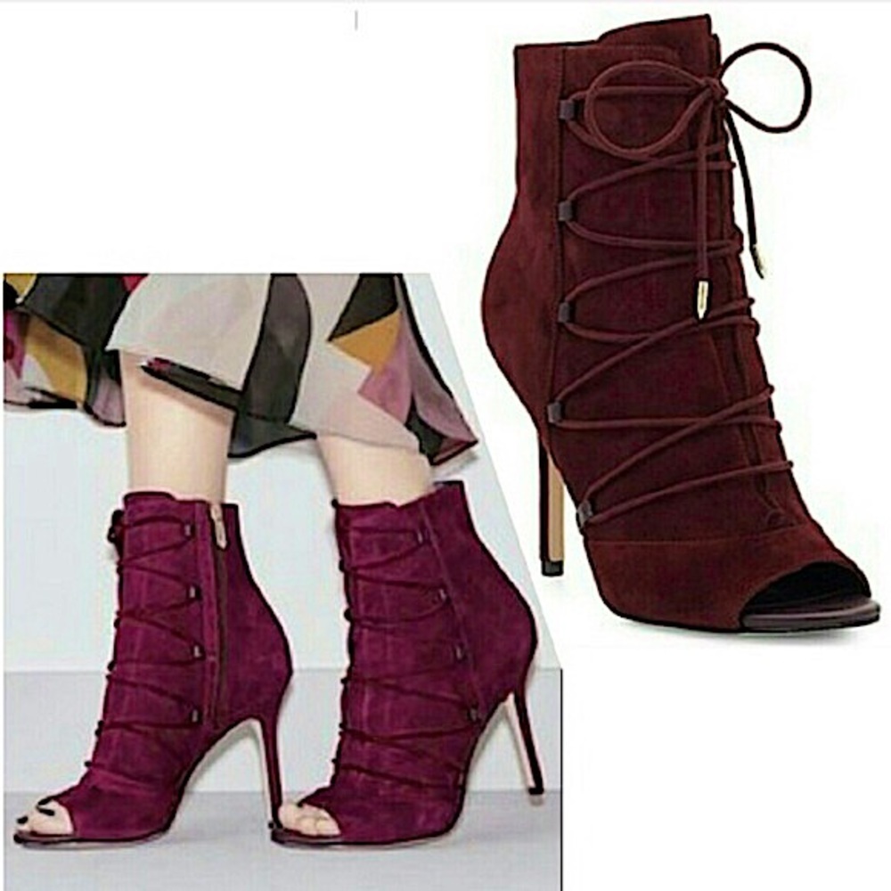 Sam Edelman Asher Wine Suede Booties